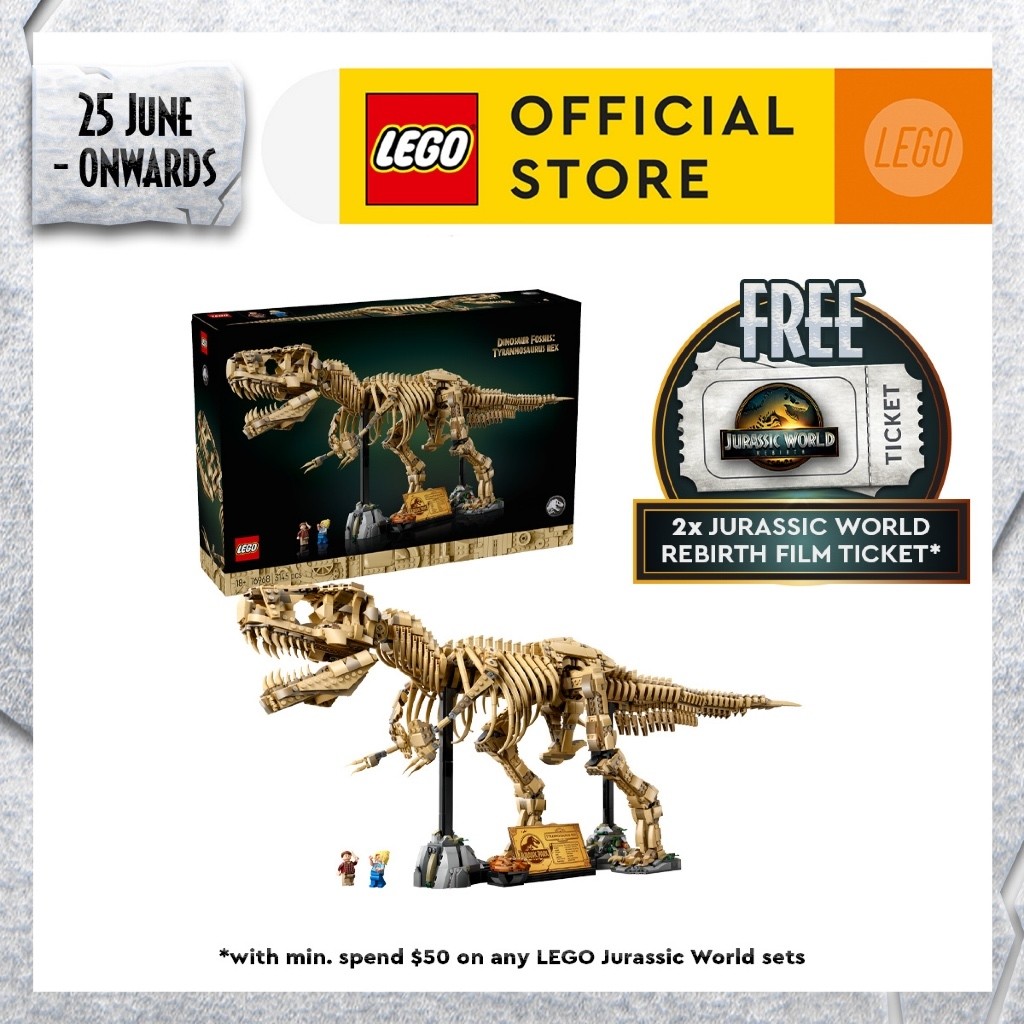 JUZ LEGO Jurassic World 76968 ฟอสซิลไดโนเสาร์: Tyrannosaurus rex 3145 ชิ้น