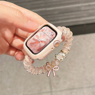 โบว์กระต่ายGlitterโทรศัพท์สายไฟผมสําหรับHuaweiนาฬิกาFit 5/5 Pro Fit 4 สร้อยข้อมือสายคล้องคอHuawei Fit 4 Pro Fit 3 สายนาฬิกายืดหยุ่น