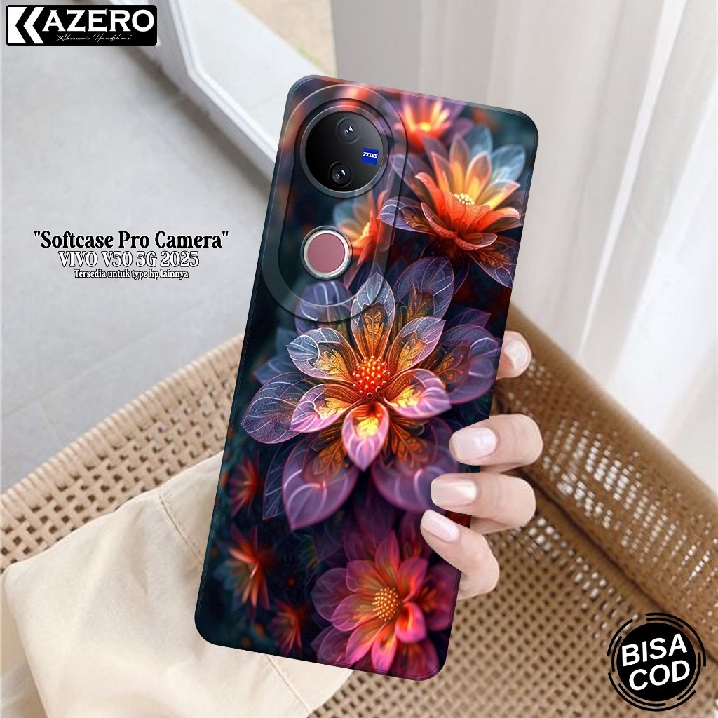 เคส VIVO V50 5G 2025 HP Softcase - เคสดอกไม้แฟชั่น - เคส VIVO V50 5G 2025 - เคสซิลิโคนกล้อง Pro - เค