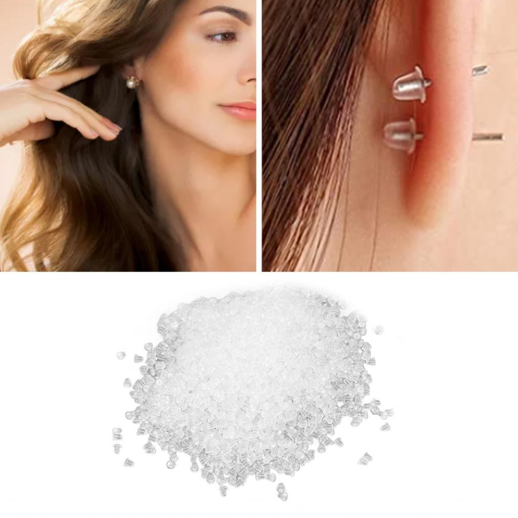 Henye-ph 10000 ชิ้นต่างหูกลับยางนุ่มหูกลับ Pads Stopper สําหรับปลา Hook Studs Hoops