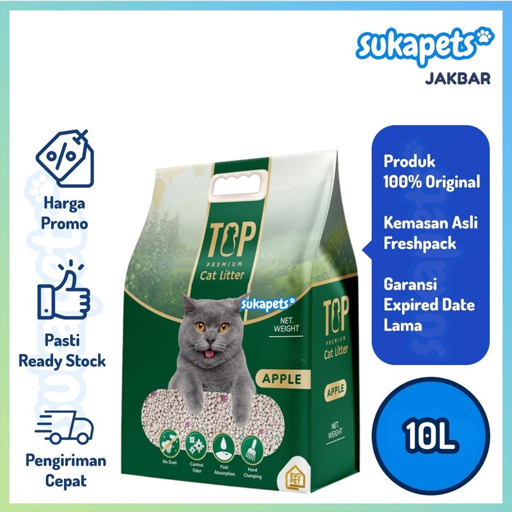 ทรายแมวด้านบน ทรายแมว Apple Clump 10L