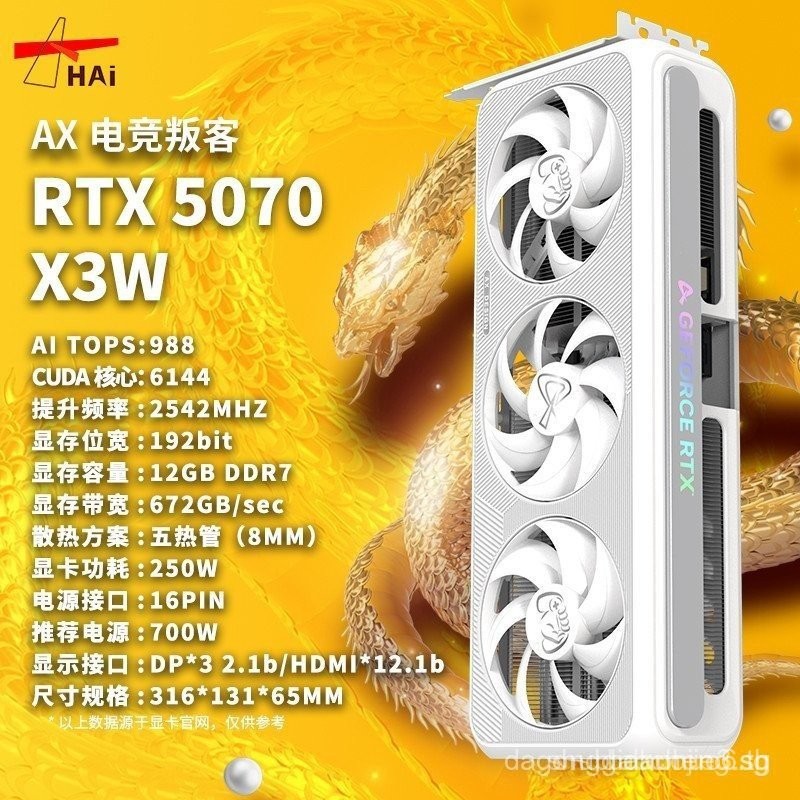 ใหม่เอี่ยมพร้อมจัดส่งฟรีผ่าน SF Express RTX5070 ti 5080 5090D 12G 16G 32G Rendering AI เกมกราฟิกการ์