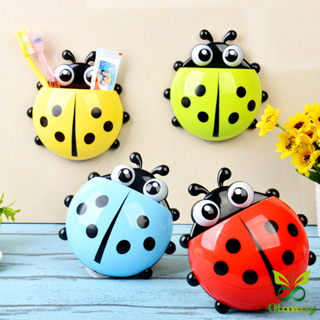 ที่เก็บแปรงสีฟัน ที่วางแปรงสีฟันลายเต่าทอง การออกแบบติดผนังแบบไม่มีรูพรุน toothbrush holder Olaway - รูปที่ 3