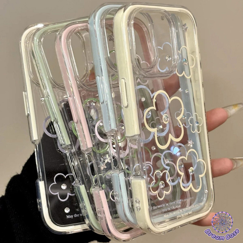 เคสไอโฟน11 แฟชั่นดอกไม้น่ารักโปร่งใสนุ่ม สำหรับ IPhone 15 17 16 13 14 11 12 Pro Max 13 15 14 12 16 Pro 16 14 15 Plus Air