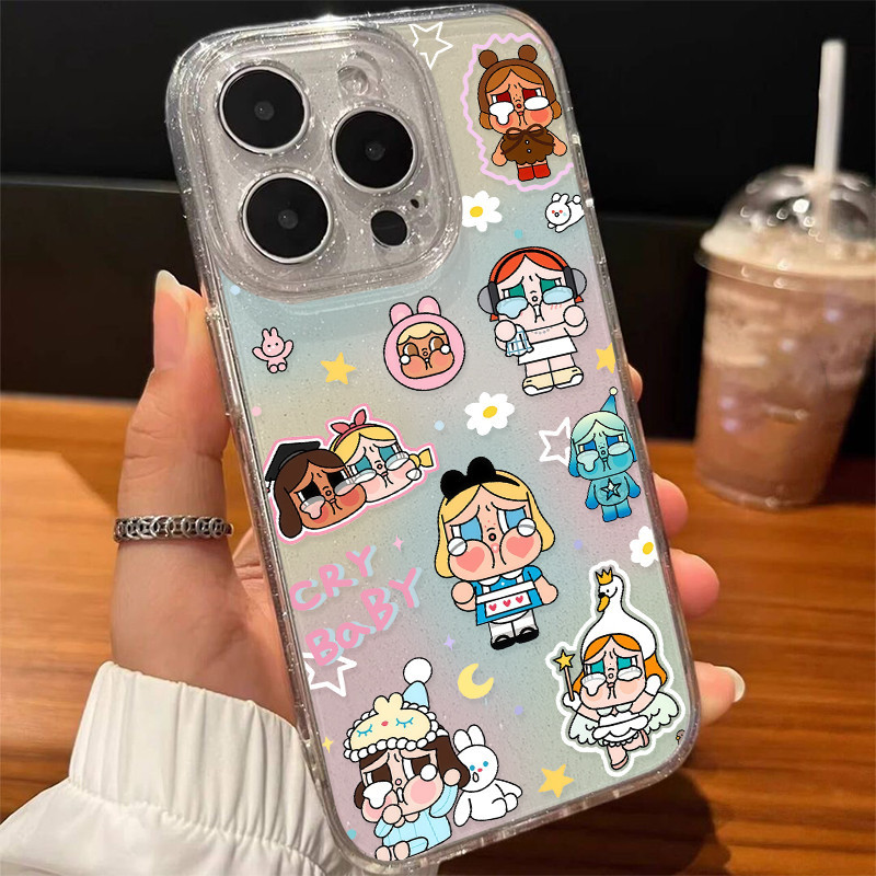 🦋Mario🦋เคสไอโฟน เคสใสกากเพชร สำหรับ iPhone 11 16 pro max 13 12 14 15 promax 7 plus  เคสใสกันกระแทก วิจิตร Flash CryBaby - รูปที่ 3