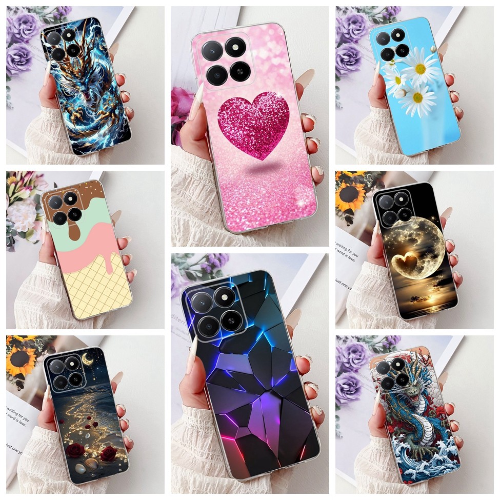 Clear สําหรับ Honor X5B GFY-LX2 ฝาครอบ Honor X5b Plus กรณี GFY-LX2P ผีเสื้อหรูหรา Love แฟชั่นดอกไม้ 