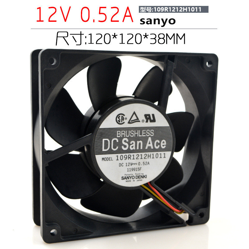 Sanyo 109R12H1011 12V 0.52A 12038 12CM พัดลมระบายความร้อนแชสซีเซิร์ฟเวอร์