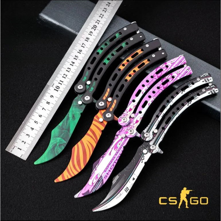 【ราคาต่ำสุด】CSGO PERIPHERAL Butterfly Knife Model มือใหม่ซ้อมไม่เปิดใบมีด ของขวัญสำหรับเด็กผู้ชาย