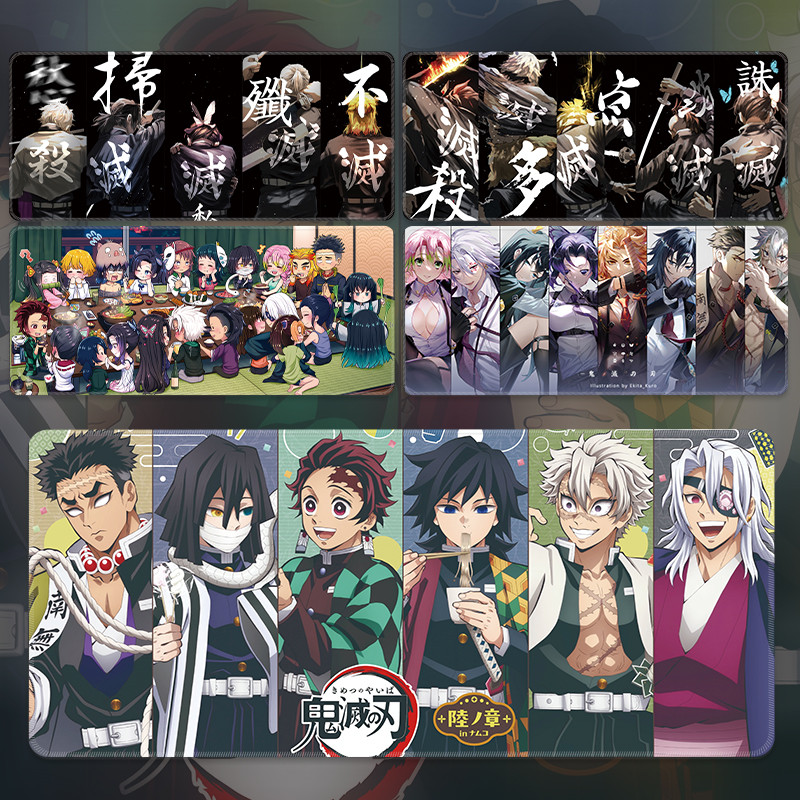 Demon Slayer Mouse Pad ขนาดใหญ่ Shinobu Kocho Gaming Keyboard Pads Agatsuma Zenitsu อะนิเมะโต๊ะที่กําหนดเอง