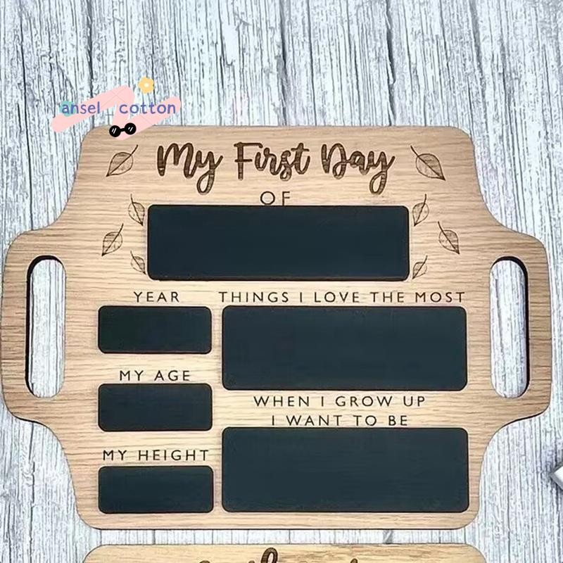 ป้ายวันแรกของโรงเรียน-กระดานภาพหน่วยความจําแบบใช้ซ้ําได้พร้อมที่จับกลับไปโรงเรียนเริ่มต้นสถานรับเลี้