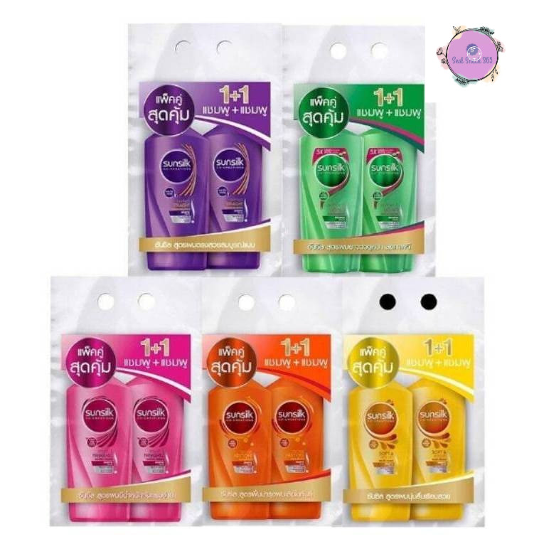 Sunsilk แชมพูซันซิล แพ็คคู่ (แชมพู+แชมพู / แชมพู+ครีมนวด ) ขนาด 300-400 มล.