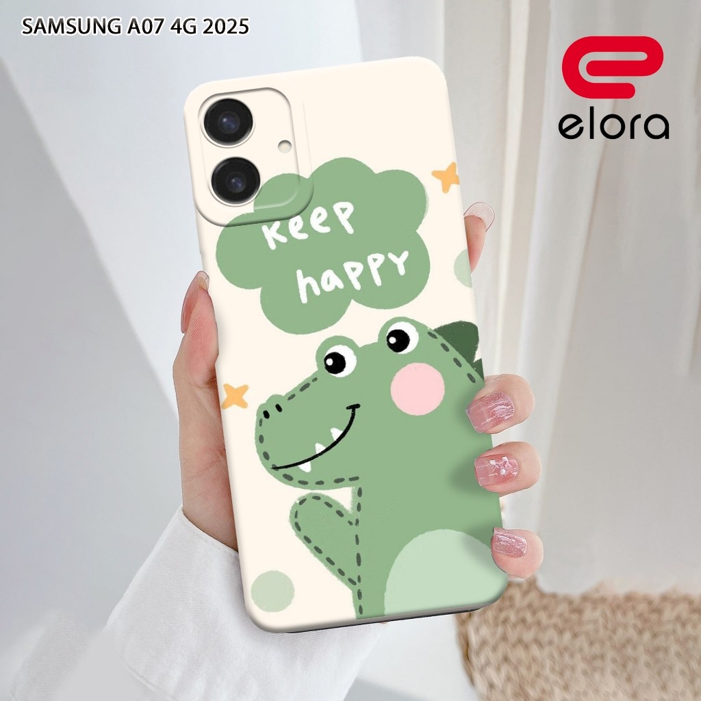 เคส HP Samsung A07 4G 2025 - Elolora.id - เคส Samsung A07 4G - เคส Dino Motif - ตัวป้องกันมือถือ - S