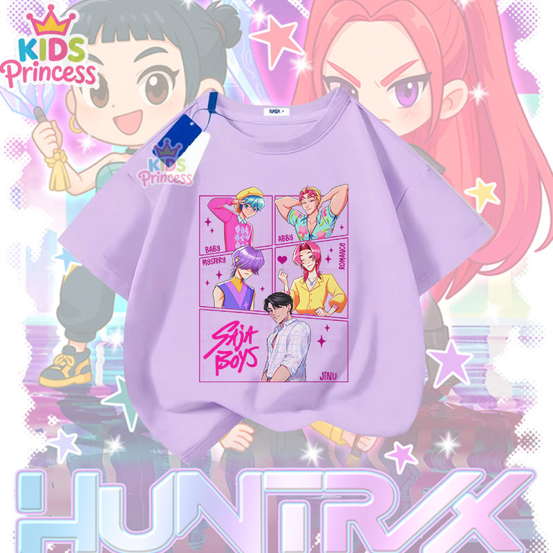 COD (จัดส่งตลอด 24 ชั่วโมง) Kpop Demon Hunters ผ้าฝ้าย 100% เสื้อเชิ้ต 90-150CM N115