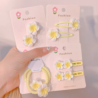 (พร้อมส่งในไทย) กิ๊บติดผม ลายดอกไม้ สีเหลือง คุมโทน น่ารัก เล็กๆ