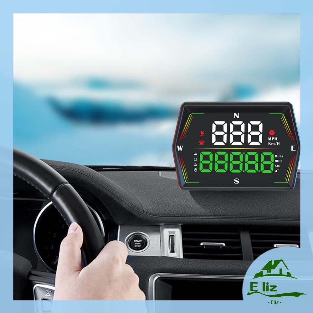 ✨ Elizabeth1 ✨ GPS HUD จอแสดงความเร็ว เข็มทิศ รถยนต์หัวขึ้นแสดง USB รถ HUD แสดงความเร็วรถ สำหรับรถบรรทุกรถบัสทุก
