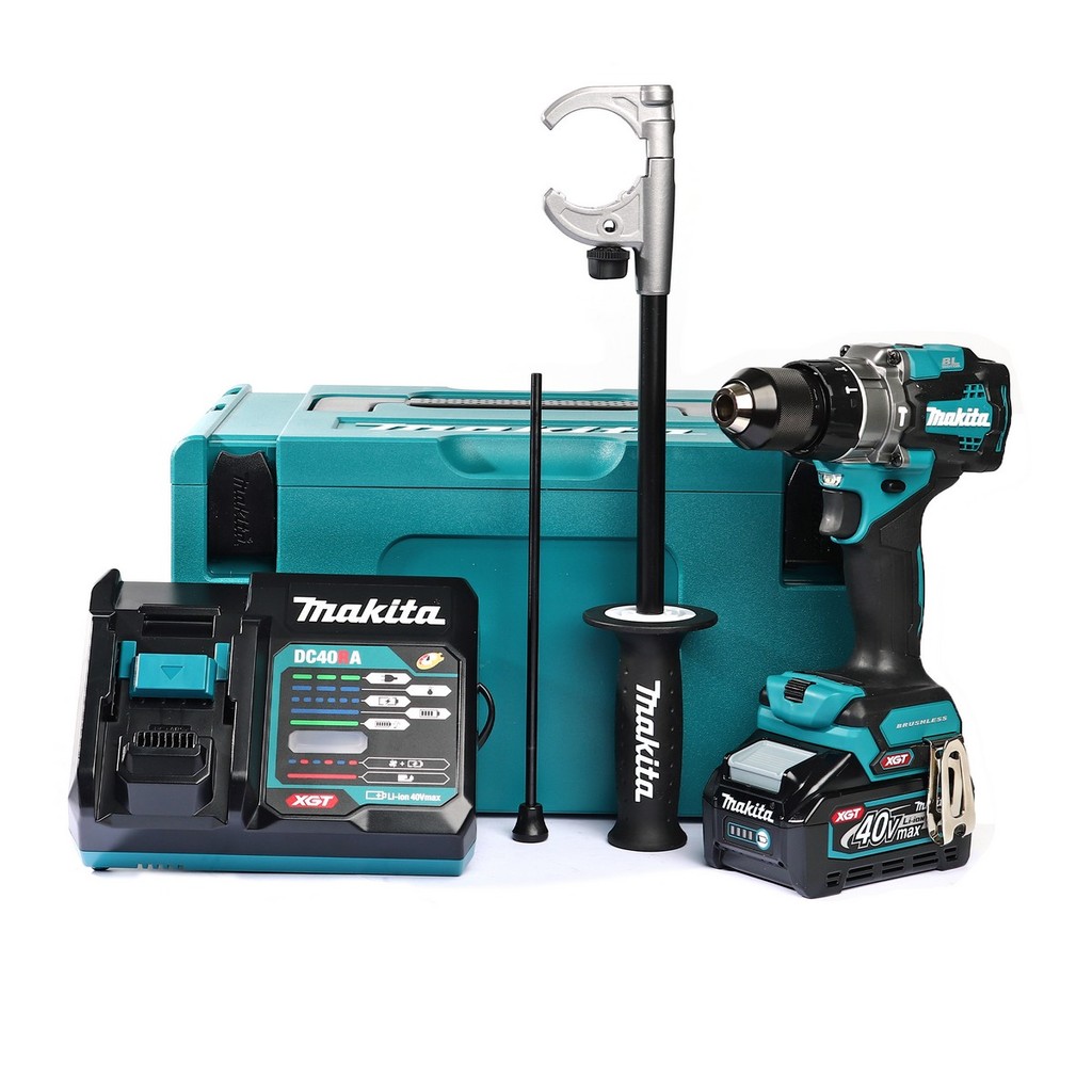 MAKITA สว่านกระแทกไร้สาย 40 โวลต์ 1/2 นิ้ว รุ่น HP001GM101 แรงบิดหมุน 125 นิวตันเมตร รวมแบตเตอรี่-แท