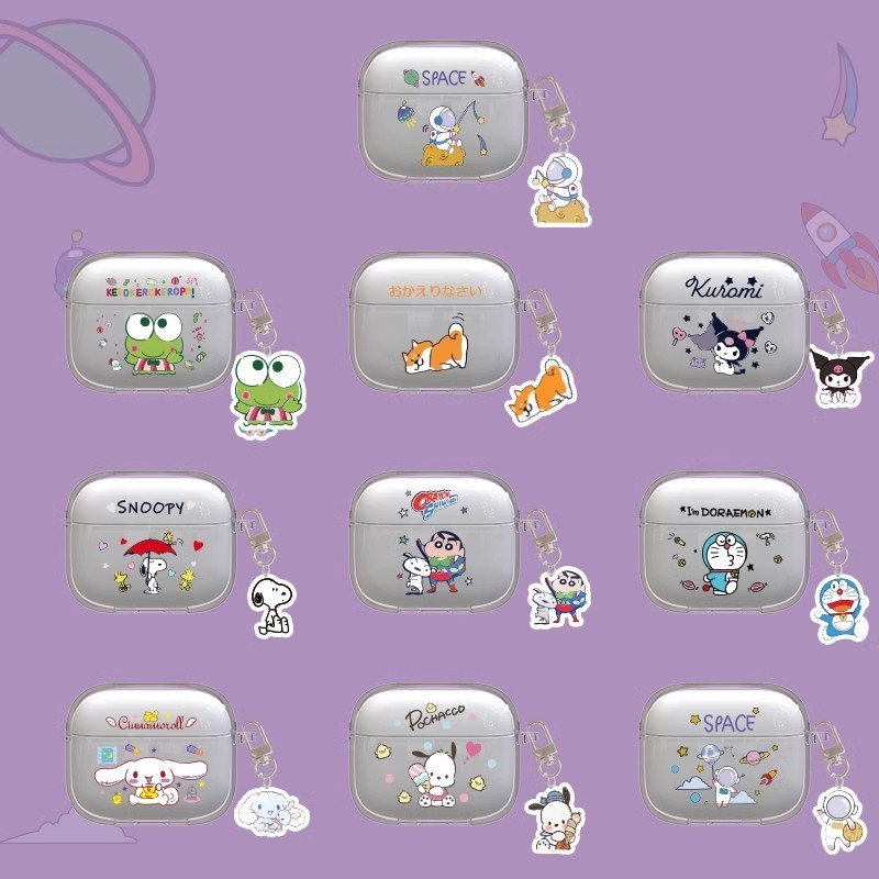 แฟชั่นCase เข้ากันได้กับ OPPO Enco R3/R4 ฝาครอบหูฟังแบบนุ่มคลาวด์โปร่งใสพร้อมตะขอ