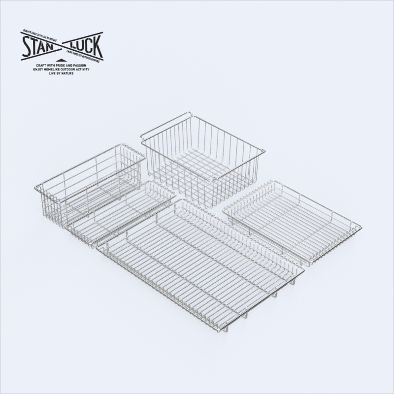 Outdoor Camping IGT Table Accessories, stanluckIGT1unit, ตะกร้าท่อระบายน้ําสแตนเลส 0.5unit, ตะกร้าลึ