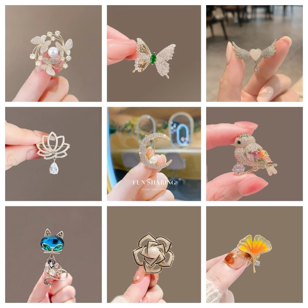 เข็มกลัดรูปโบว์ ประดับมุก แฟชั่น ตกแต่งเสื้อผ้า thumbnail 7