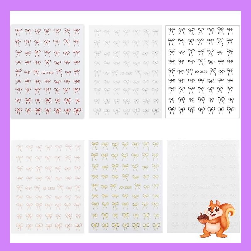 Sa Bowknot Nail Stickers สติ๊กเกอร์ติดเล็บ Decals Self-Adhesive Bows Nail Supplies