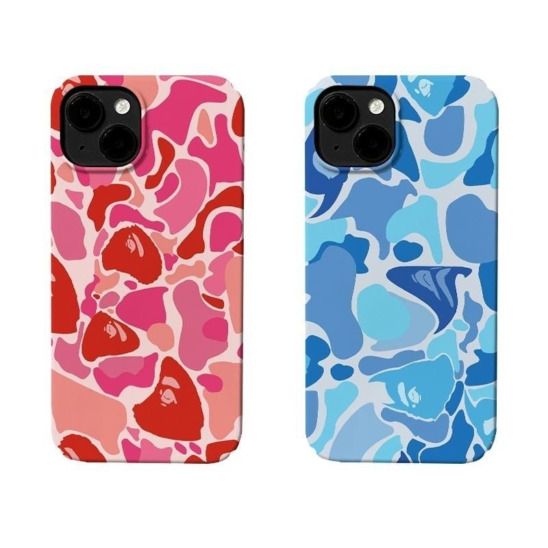 คู่สไตล์ Creative Camouflage Pigment iPhone เคสโทรศัพท์เหมาะสําหรับ iPhone xr 11 12 13 14 15 pro xs xsmax 11promax 13 12 14 15 promax 7/8plus Apple เคสป้องกันกันกระแทกเคสแข็ง DCVE