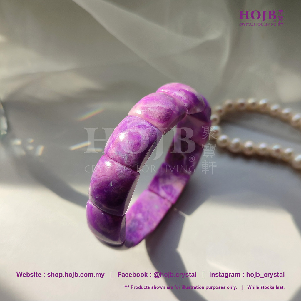 HOJB เกรดสูงสุด S.Africa Royal Purple Sugilite 6AA กําไลข้อมือ 15X17mm Jubaoxuan Top South Royal Pur