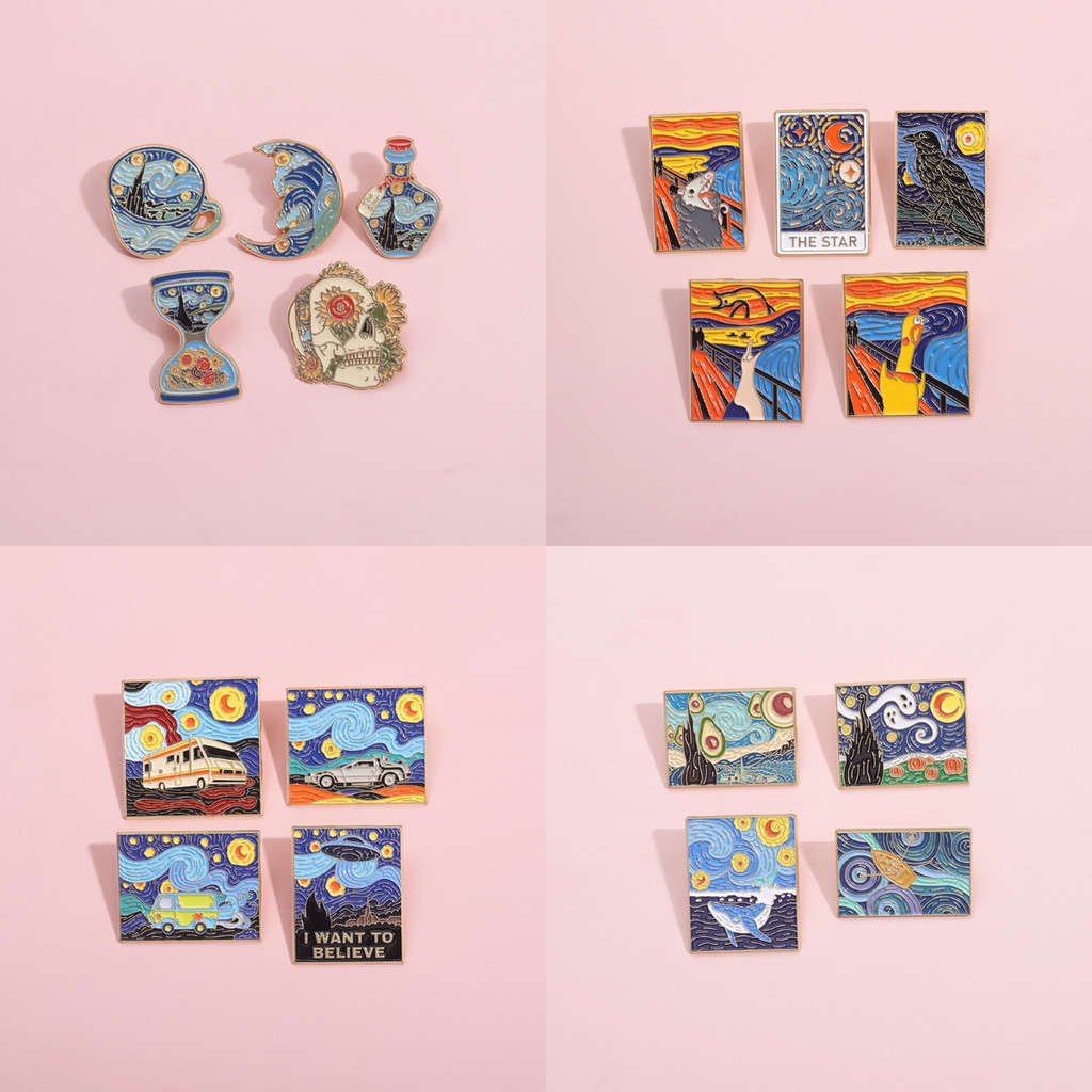 ''3-5ชิ้นสร้างสรรค์การ์ตูนภาพวาดสีน้ํามันชุด ' เคลือบเข็มกลัดแฟชั่นเสื้อผ้าอุปกรณ์เสริมกระเป๋านักเรียนตราของขวัญสําหรับเพื่อน