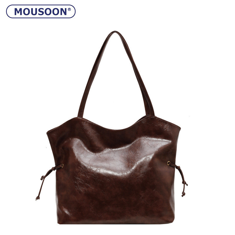Mousoon กระเป๋าสะพายไหล่ผู้หญิงออกแบบเฉพาะเทรนด์ลําลองกระเป๋าโท้ทความจุขนาดใหญ่