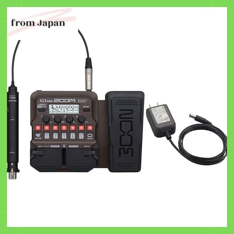 Zoom A1X Four ชุดอะแดปเตอร์อย่างเป็นทางการหลายเอฟเฟกต์สําหรับกีตาร์โปร่ง (Fits Acoustic Instruments)