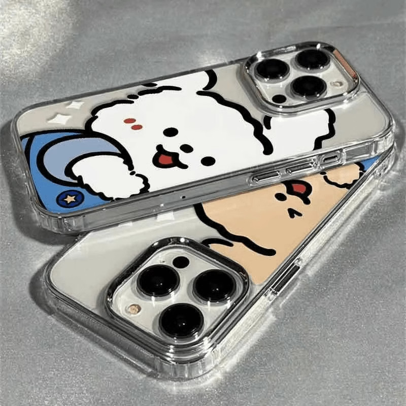 การ์ตูนลูกสุนัขเคสใสสําหรับoppo A60 A18 A38 A58 A78 A95 A94 A93 A74 A54 A73 A96 4G A79 A59 5G A98 F23 ปลอกนุ่มน่ารักฝาครอบโปร่งใสตลกคู่เคสโทรศัพท์