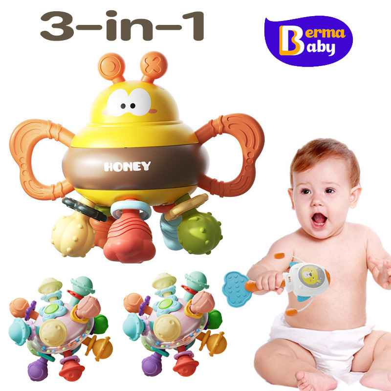Berma Baby ของเล่นยางกัด ลูกบอลนิ้วมือ ยางกัด นุ่ม ของเล่นปริศนาแมนฮัตตัน ของเล่นเด็ก