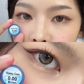 คอนแทคเลนส์(กลาง)🔥Honey Love🔥(LuxzyLens) สี : Brown / Gray รายเดือน มีค่าสายตา