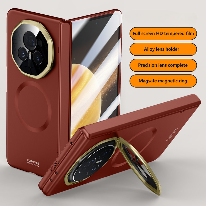 หรูหราพลาสติก PC Hard เคสโทรศัพท์สําหรับ Honor Magic V3 พร้อมเลนส์โลหะบานพับแม่เหล็กชาร์จไร้สาย