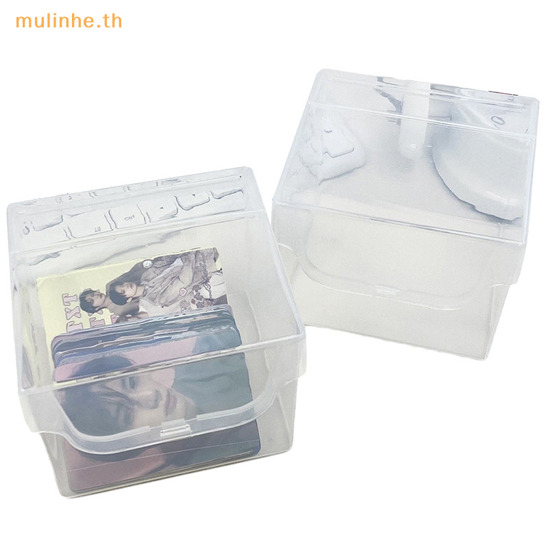 Mulinhe ใหม่กล่องเก็บพลาสติกโปร่งใส Photocards กล่องเก็บการ์ดขนาดเล็กโต๊ะ Organizer กล่องการจําแนกกล่องเครื่องเขียน TH