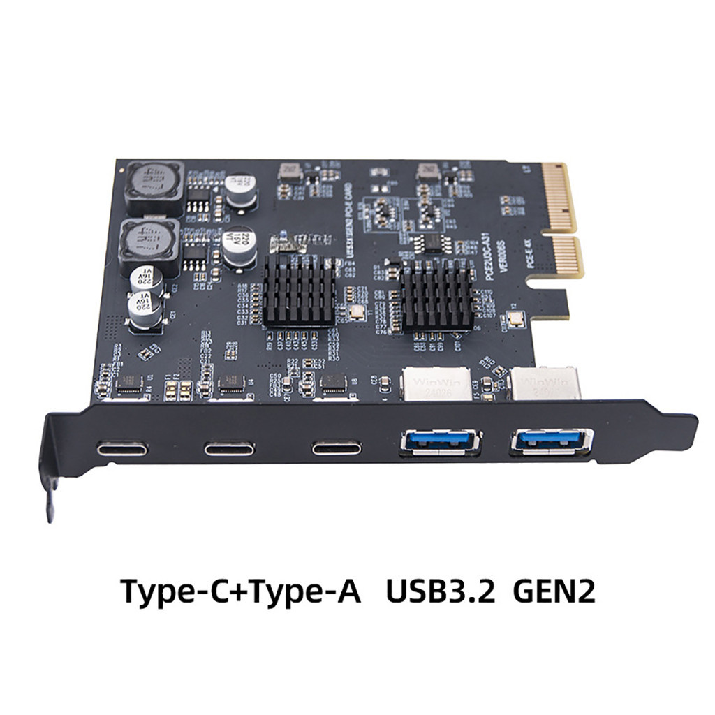 Jmt USB3.2 การ์ดขยาย GEN2 10Gbps PCI-E 4X การ์ดอะแดปเตอร์ Type-C Type-A ASM3142 + VL822 Dual ชิปคอนโทรลเลอร์สําหรับ PC Desktop