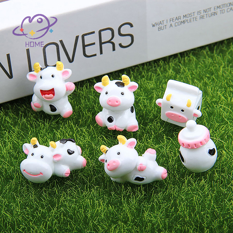 [mayhome] 1pc นมวัวสัตว์เครื่องประดับเรซิ่นตกแต่งวัวสีขาว Micro ภูมิทัศน์สวนรูปปั้นน้อยตุ๊กตาตกแต่งบ้านภายใน {TH}