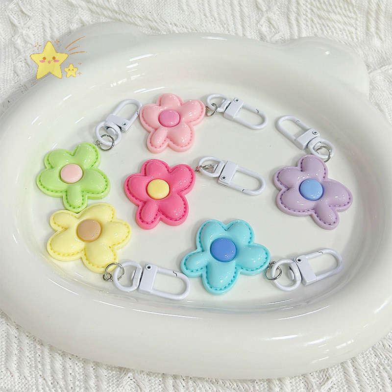 [JBTH] ดอกไม้สีน่ารักจี้พวงกุญแจกระเป๋าหูฟังจี้อุปกรณ์ DIY แหวนกุญแจรถสีลูกกวาดพวงกุญแจเครื่องประดับตกแต่ง [JB]