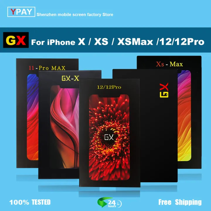 เปลี่ยน LCD GX OLED สําหรับ X XR XS MAX 11 Pro Max 12 Pro หน้าจอสัมผัสจอแสดงผล Digitizer สําหรับ