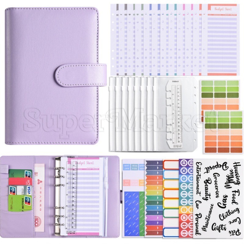 [ ที่โดดเด่น ] สมุดบันทึกการเงินครอบครัว - แผ่นจดบันทึก Budget Binder - ประหยัดเงินวางแผน - บัญชีแยกประเภทมือหลวม - ที่เก็บเงินสด - เรียบง่าย พกพา สีสันสดใส - อุปกรณ์สํานักงานของโรงเรียน
