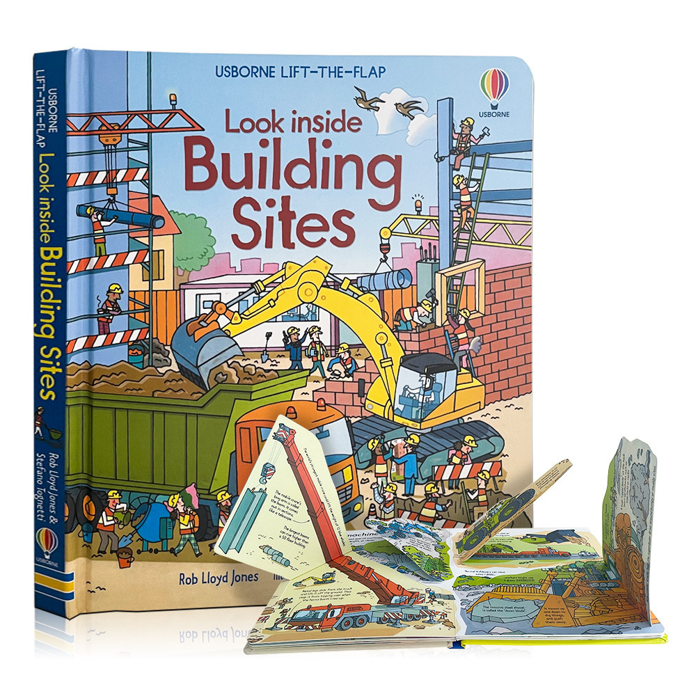 Usborne Look Inside Building Sites Montessori Educational English Book for Kids Children Picture Books