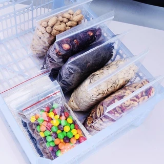ถุงเก็บปิดผนึกพลาสติกใส 100 ชิ้น / แพ็คเกจเก็บอาหาร กระเป๋า / ถุงจัดระเบียบสดสูญญากาศ PE