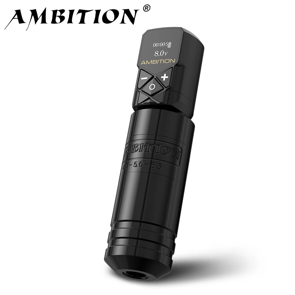 Ambition Torped 36 จังหวะ 4.5-5.0-5.5 มม.มอเตอร์ไร้แปรงที่มีประสิทธิภาพโรตารีสักปากกาเครื่อง RCA ไร้สาย Kuark 2400mAh แบตเตอรี่