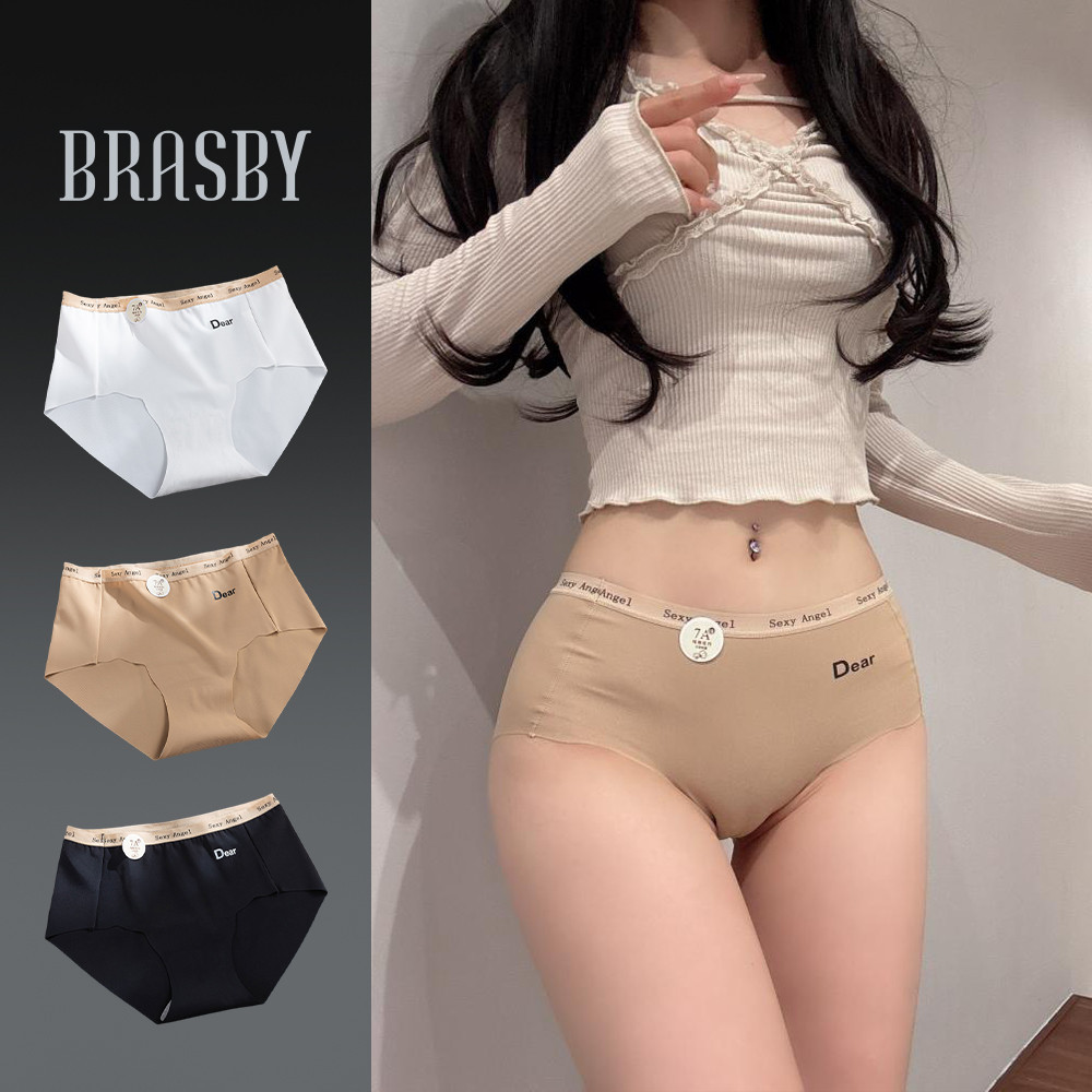 🎉Brasby🎉ชุดชั้นในเอวต่ำของผู้หญิงฤดูร้อน ผ้าฝ้าย เอวต่ำ ผ้าต้านเชื้อแบคทีเรีย สไตล์น่ารัก สวมใส่สบาย ผ้าเรียบนุ่มลื่น