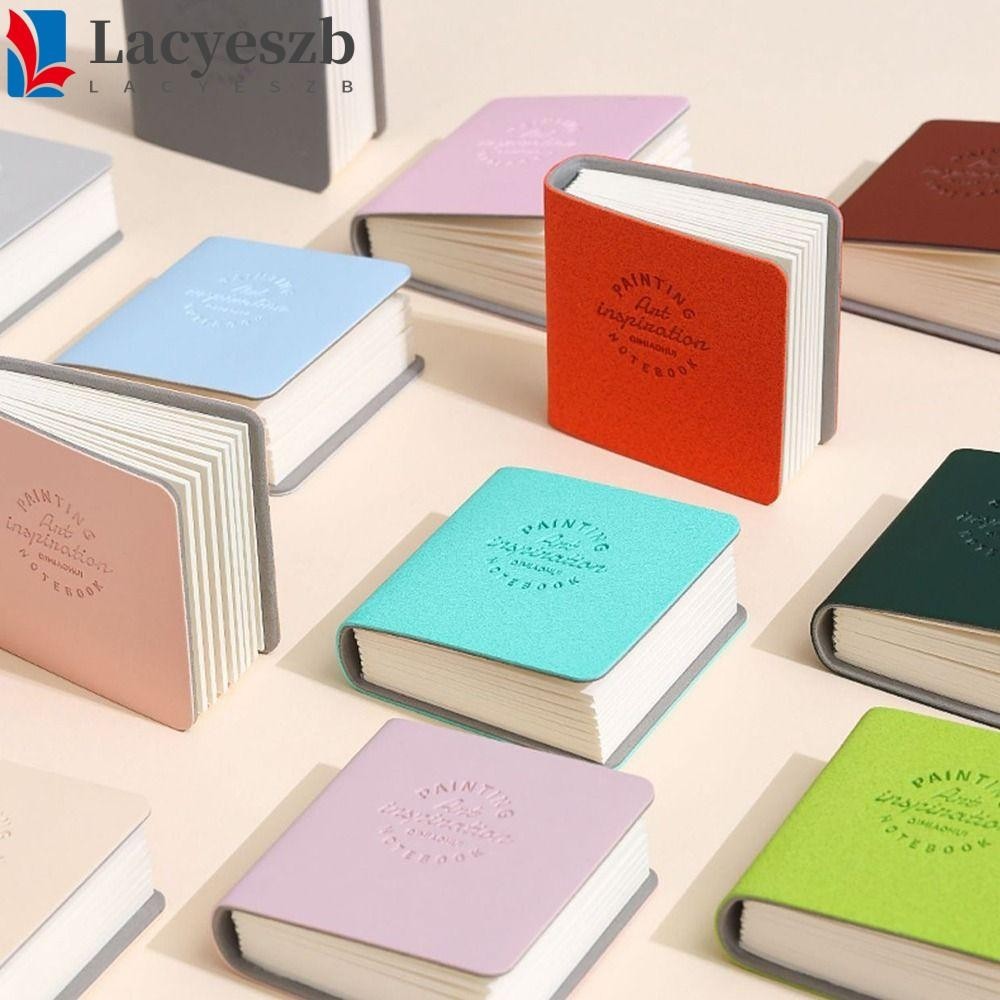 Lacyeszb 3 ชิ้น Mini Drawing Book, หนากระดาษขนาดกะทัดรัด Miniature Sketchbook, สีสัน Unlined PU หนังฉีกขาดได้กระเป๋าภาพวาดกระดาษสีน้ํา