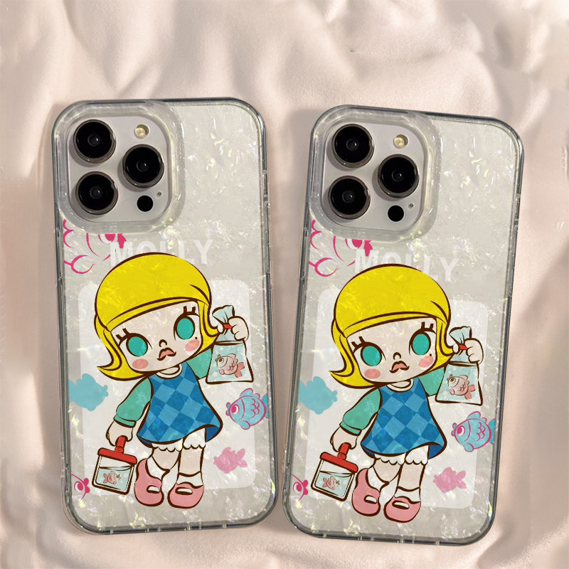 เคสแข็งหรูหรา Molly เคสไอโฟน สําหรับ เคสไอโฟน11 12 13 14 15 Pro Max 8 7Plus SE XS Max XR iPhone13 14 เคสโทรศัพท์ น่ารัก - รูปที่ 6