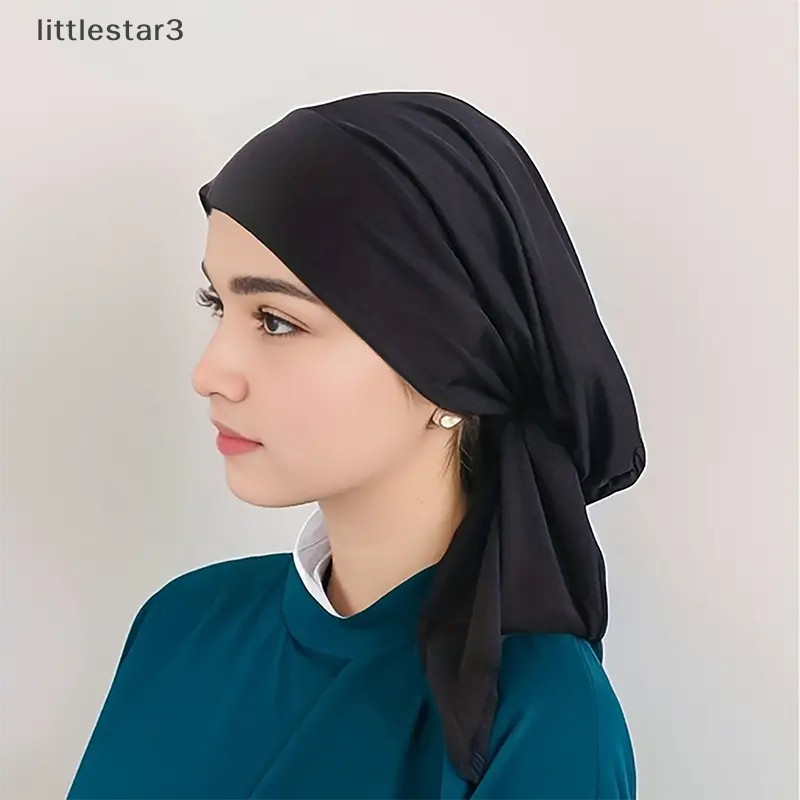 {BLY} สีทึบ Turban สไตล์ชาติพันธุ์ผ้าพันคอริบบิ้นยืดหยุ่นสําหรับผู้หญิงสาวแฟชั่น Beanie หมวกผ้าพันคอแฟชั่นอุปกรณ์เสริมผม {vn}