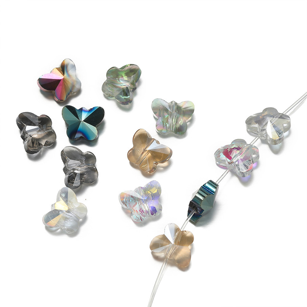 ลูกปัดคริสตัลผีเสื้อ  10ชิ้น แฟชั่นน่ารัก สำหรับDIYสร้อยข้อมือ สร้อยคอ งานฝีมือ