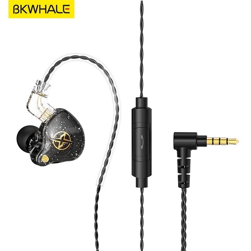 Bkwhale3.5 มม./TypeC ที่ถอดออกได้หูฟังแบบมีสายคู่แบบไดนามิก HiFi หูฟังเบสชุดหูฟังสเตอริโอ Monitor หูฟัง