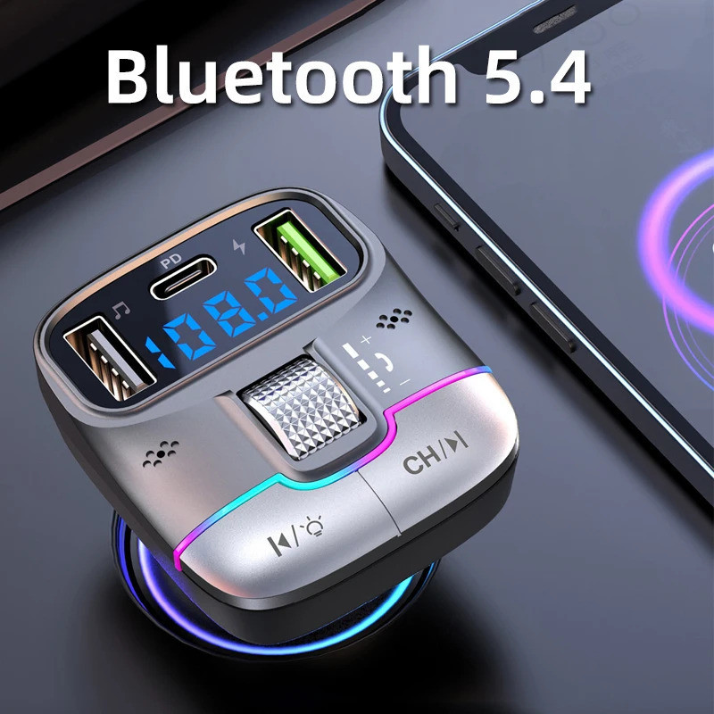 บลูทูธ5.4 FM Transmitter รถ MP3เครื่องเล่นเพลงรถ lossless USB ไฟแช็ก Car Charger PD Fast CHARGING