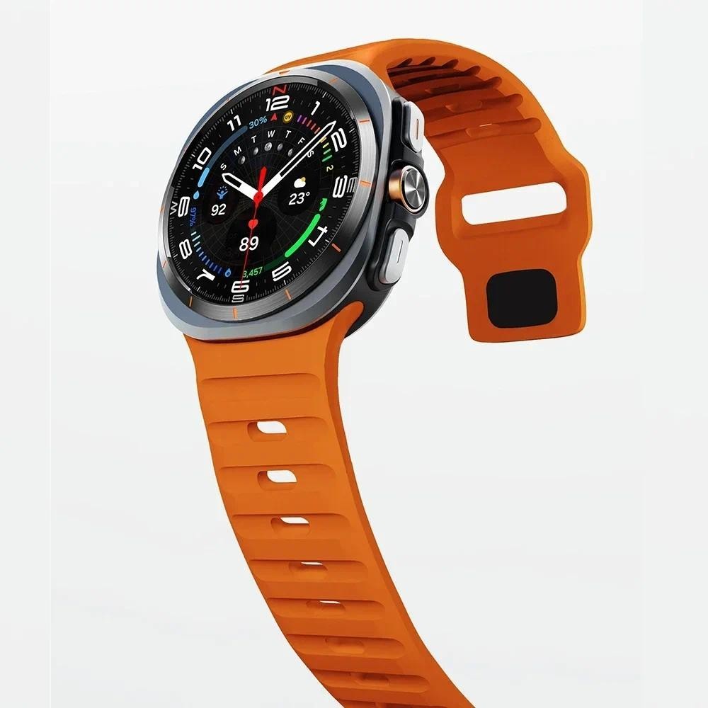 ไม่มีช่องว่างซิลิโคนสายกีฬาสําหรับ Samsung Galaxy Watch Ultra 47 มม.สําหรับ Galaxy Watch Ultra เปลี่ยนสร้อยข้อมือ Watchband